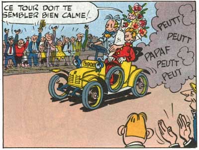 Le tacot jaune 1908 de la victoire ©Dupuis Franquin - Spirou et les héritiers